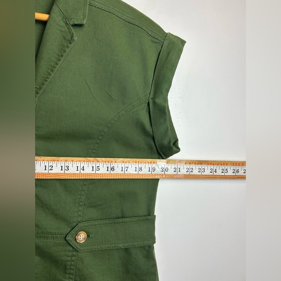Loft Utility Mini Pocket Shirtdress 8 Green Button-Down Dress Old Money 2024 - Picture 8 of 15